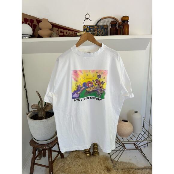 Vintage 90s Working Mom Graphic The Magic School Bus T-Shirt XL - Picture 1 of 5
